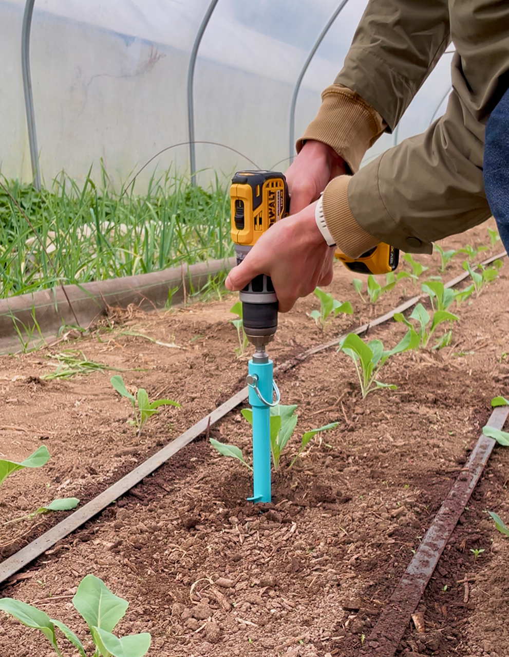 Finalisation du trou avant insertion de la sonde
